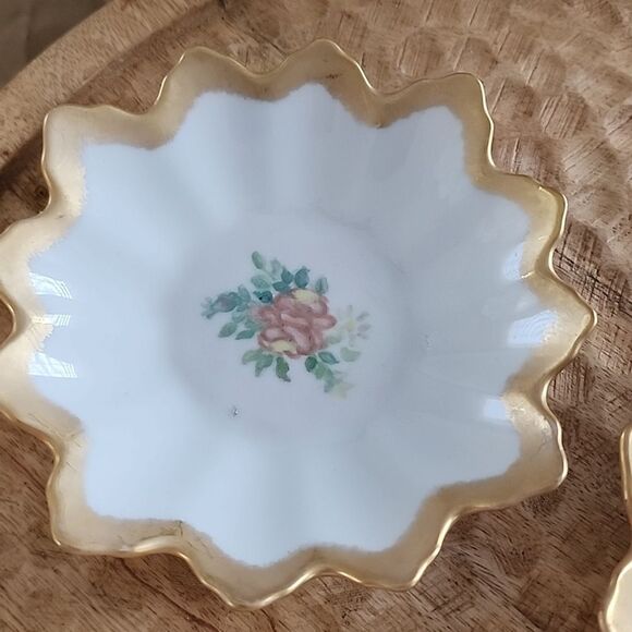 Floral china Trinket Dishes with gold edges Coquette - Picture 7 of 7